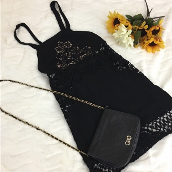 For Love and Lemons Black Apron Mini Dress medium - Picture 1 of 6